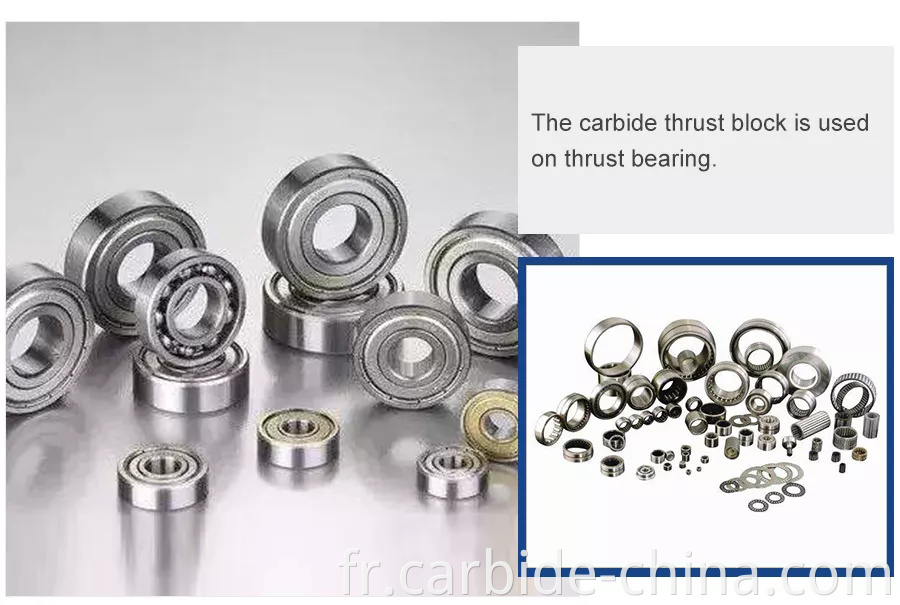 application of carbide thrust block
